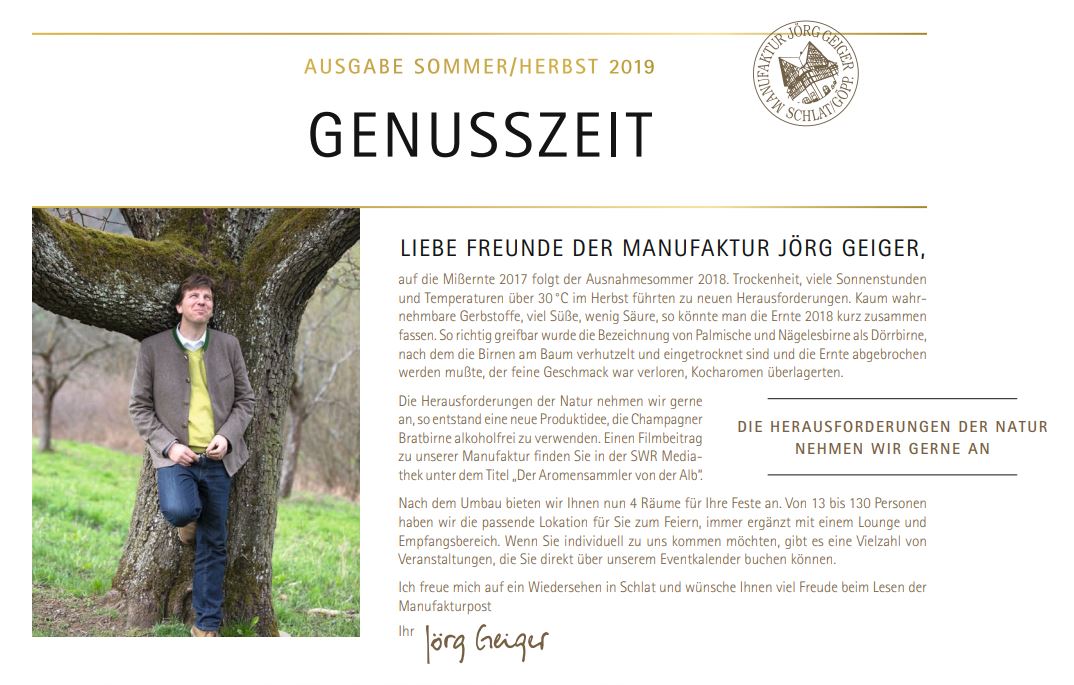 Bild der Genusszeit Ausgabe Sommer/Herbst 2019
